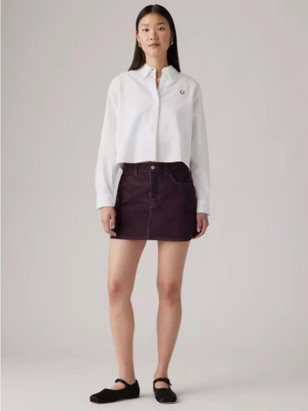 NWT Levi's Plum Corduroy Icon Skirt